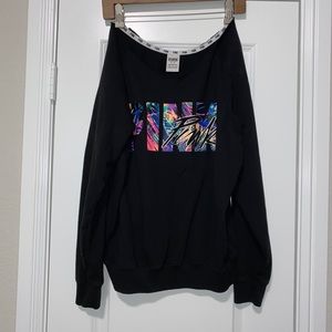 Pink off the shoulders sweatshirt